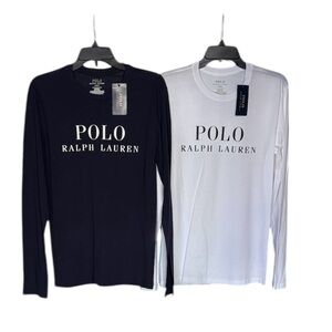 Polo by Ralph Lauren Long Sleeve Logo Tee - Navy & White $25 each